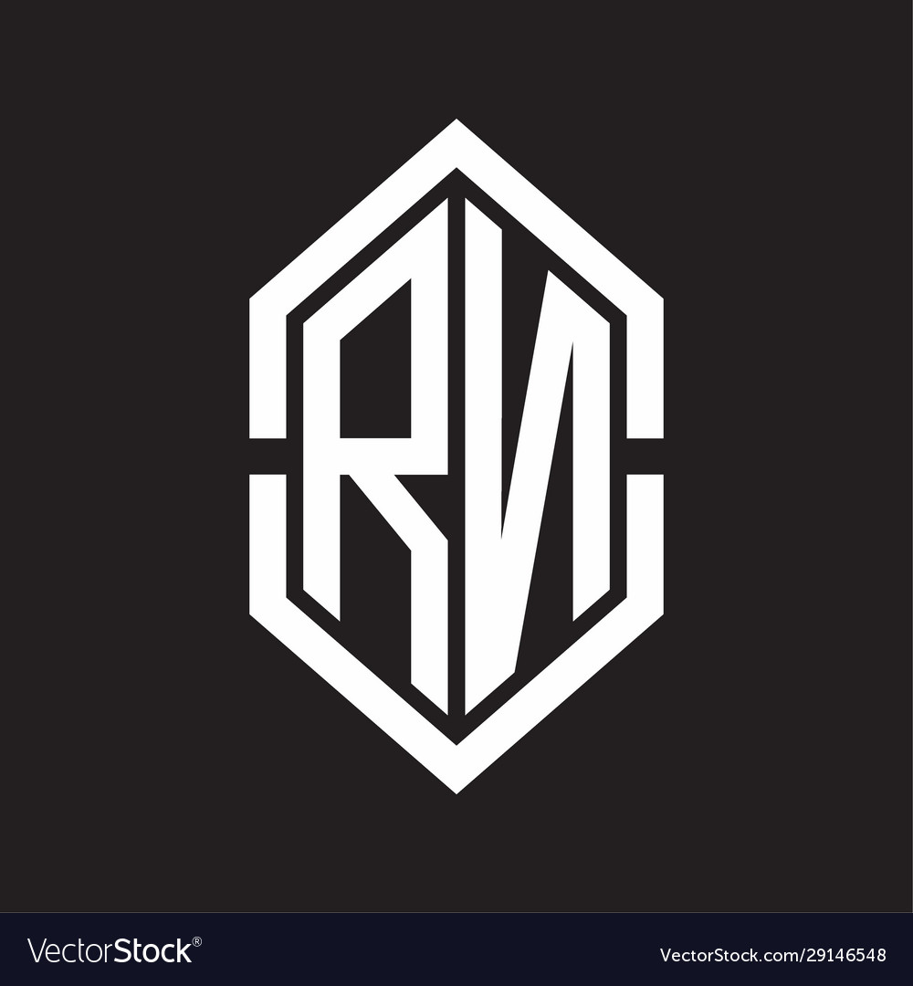Rn logo monogram with hexagon shape and outline Vector Image Rn logo monogram with hexagon shape and outline