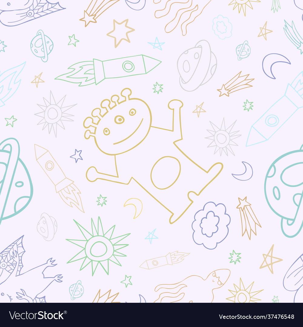 Seamless pattern colorful design outer vector image Seamless pattern colorful design outer