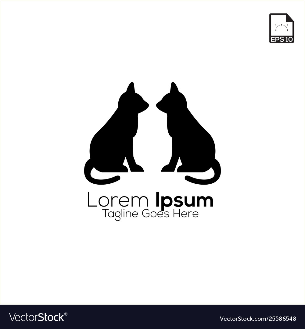 Simple Logo Concept Cat For Pet And Animal Vector Image
