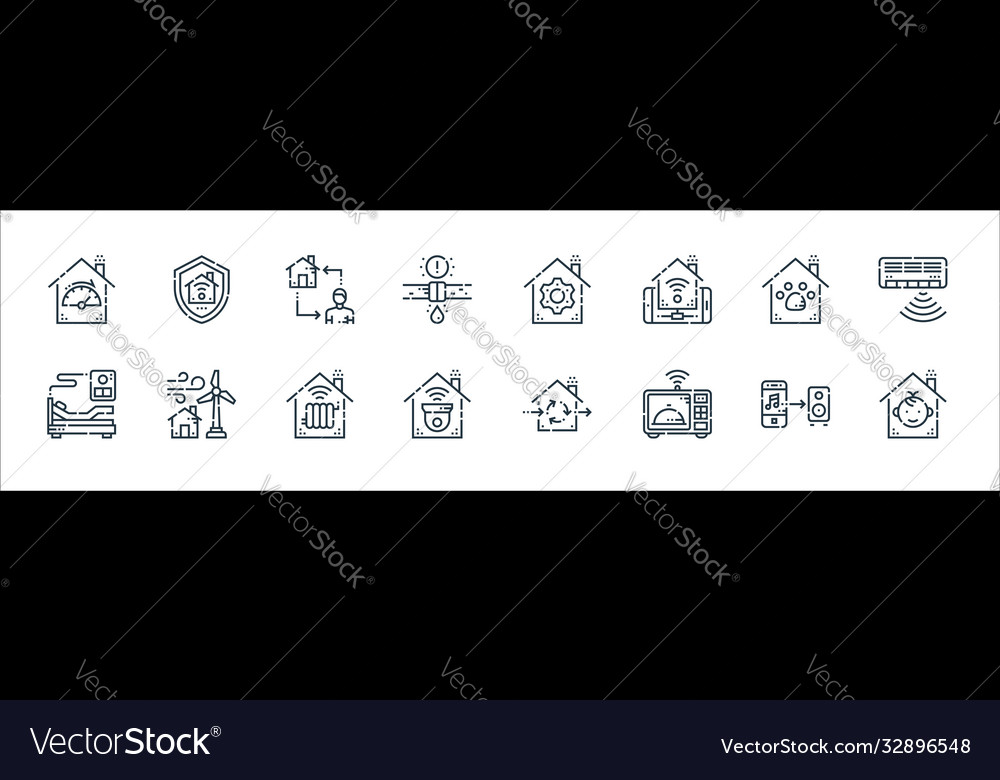 Smarthome line icons linear set quality Vector Image Smarthome line icons linear set quality