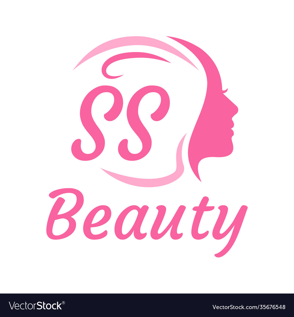 Ss letter logo design with female face elegant