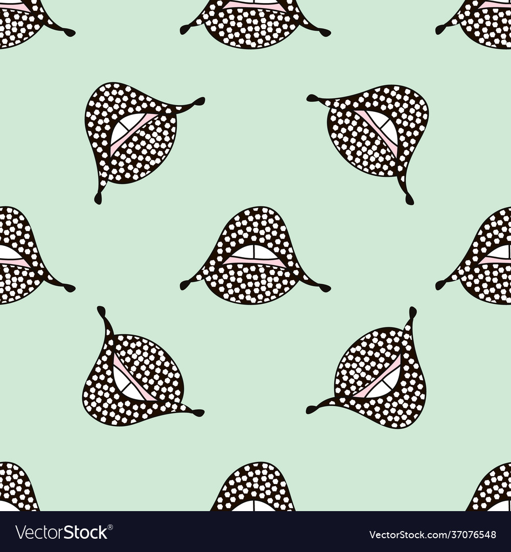 Stylish seamless pattern with lips fashion trendy