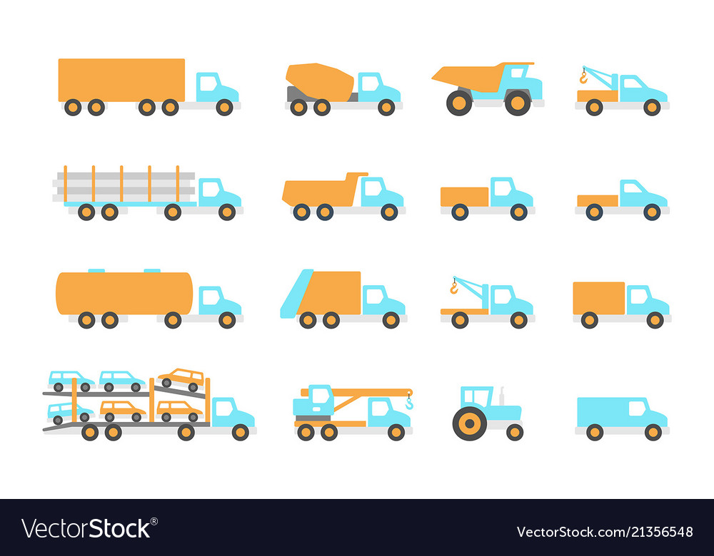 Trucks icons set Royalty Free Vector Image - VectorStock