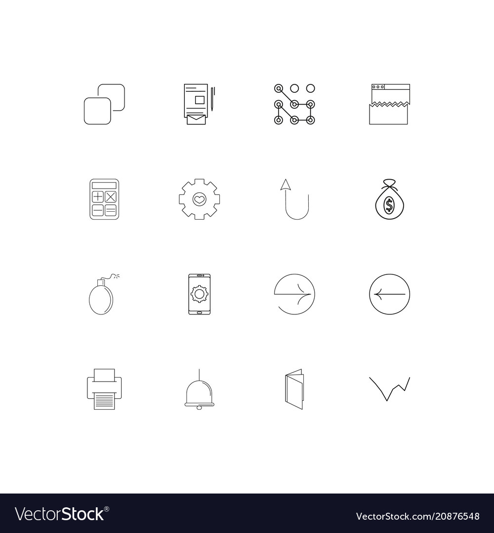 Web linear thin icons set outlined simple