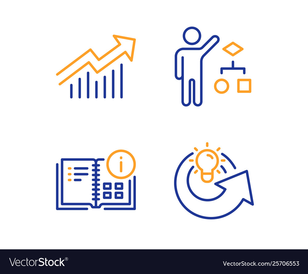 Algorithm demand curve and instruction info icons vector image Algorithm demand curve and instruction info icons
