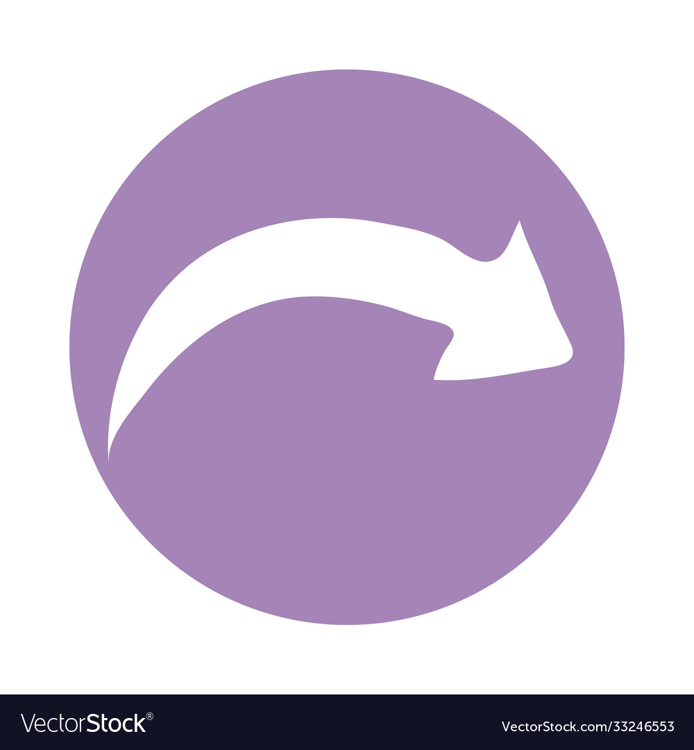 Arrow down and right direction block style icon