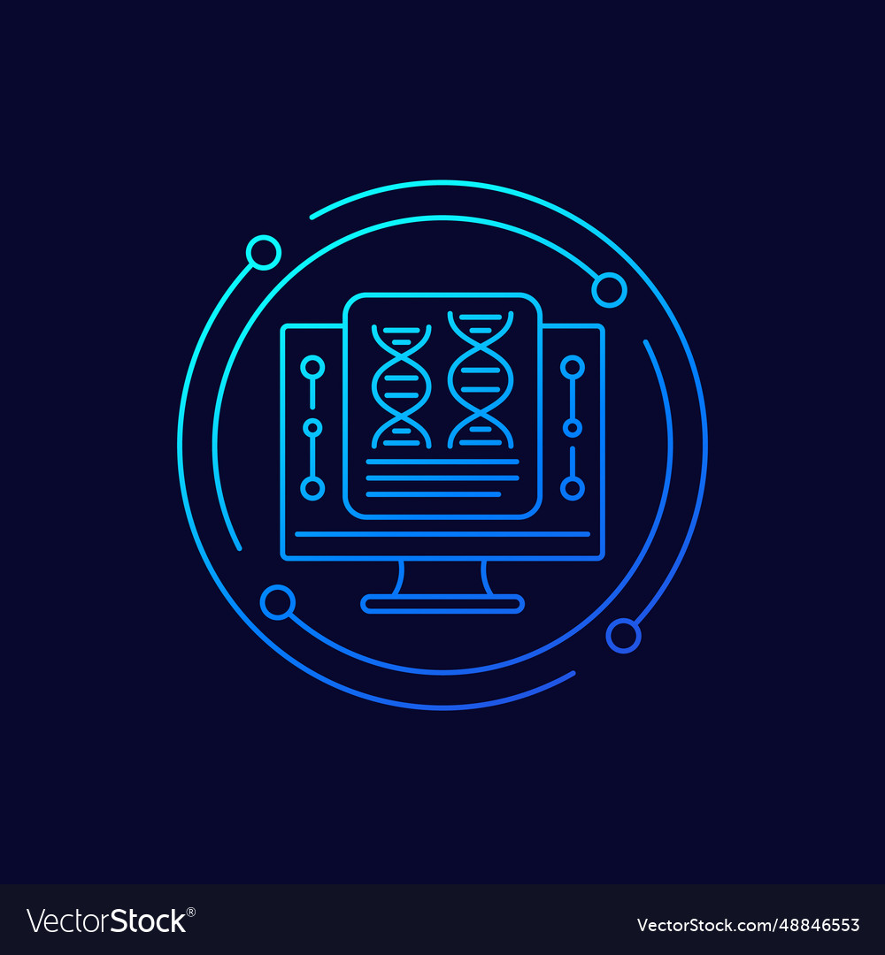 Bioinformatics icon with dna linear design