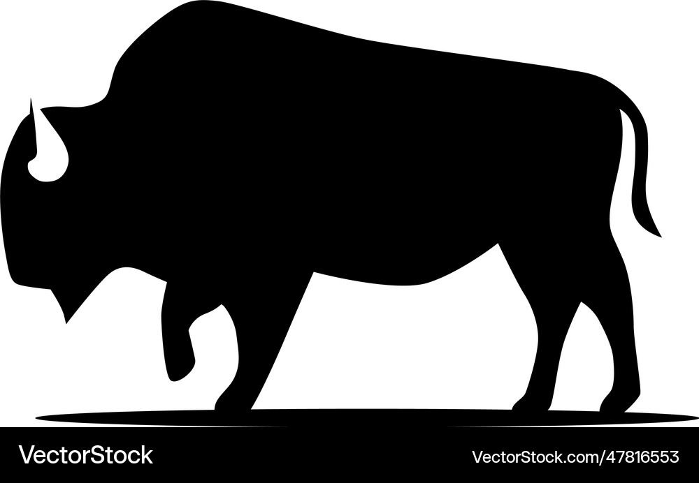 Bison flat style logo Royalty Free Vector Image