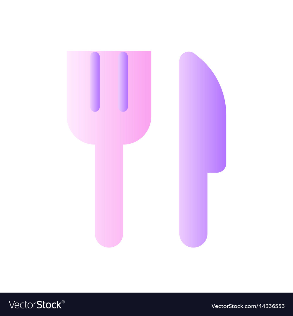 Fork and knife flat gradient two-color ui icon