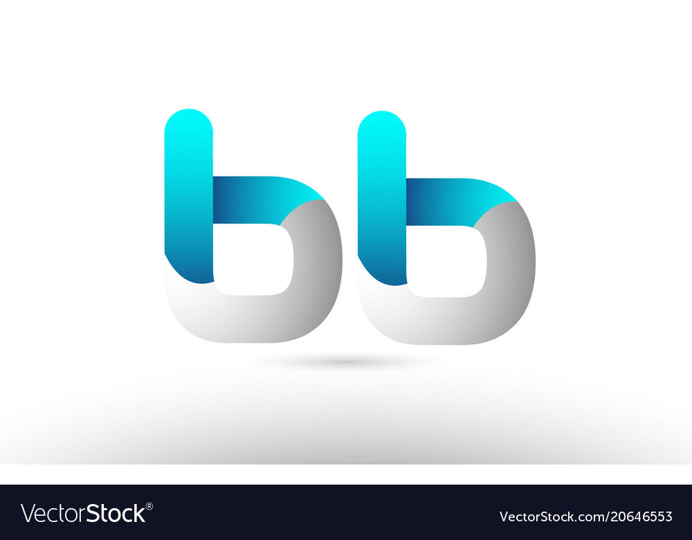 Grey Blue Alphabet Letter Bb B B Logo 3d Design Vector Image