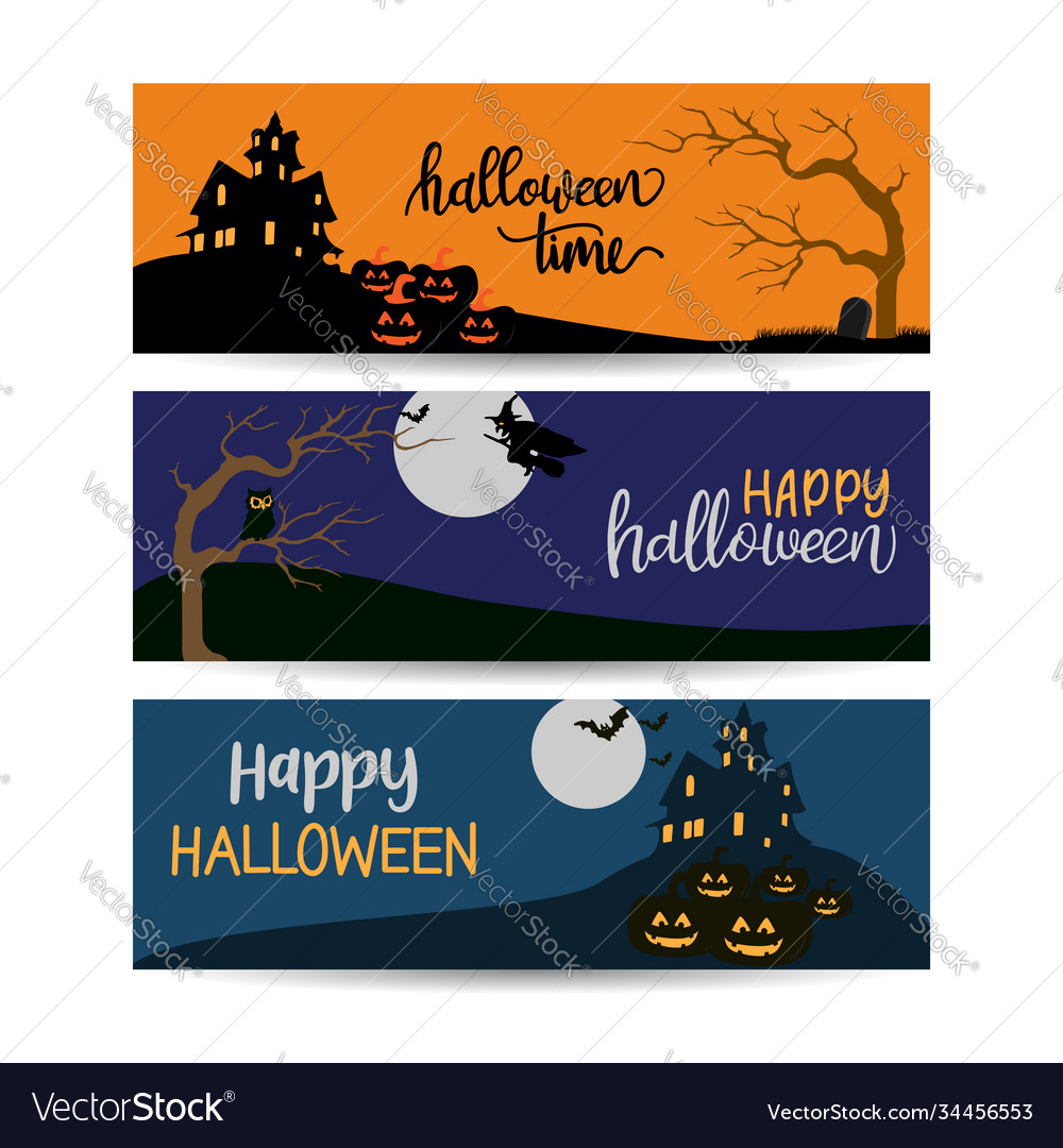 Halloween banners template design Royalty Free Vector Image