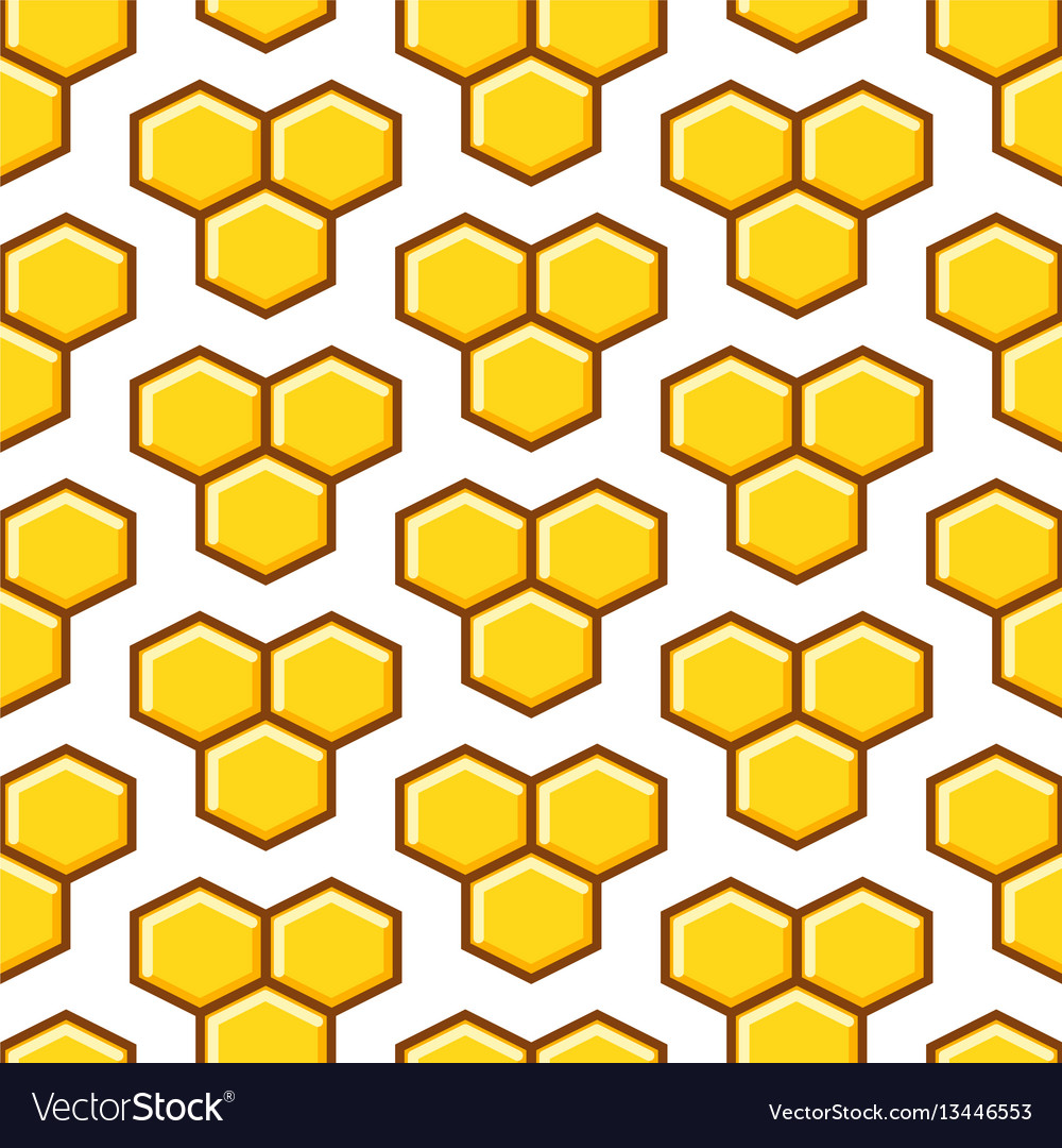 Honeycomb yellow seamless pattern Royalty Free Vector Image