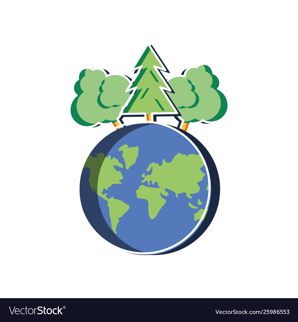 Isolated planet with tree design