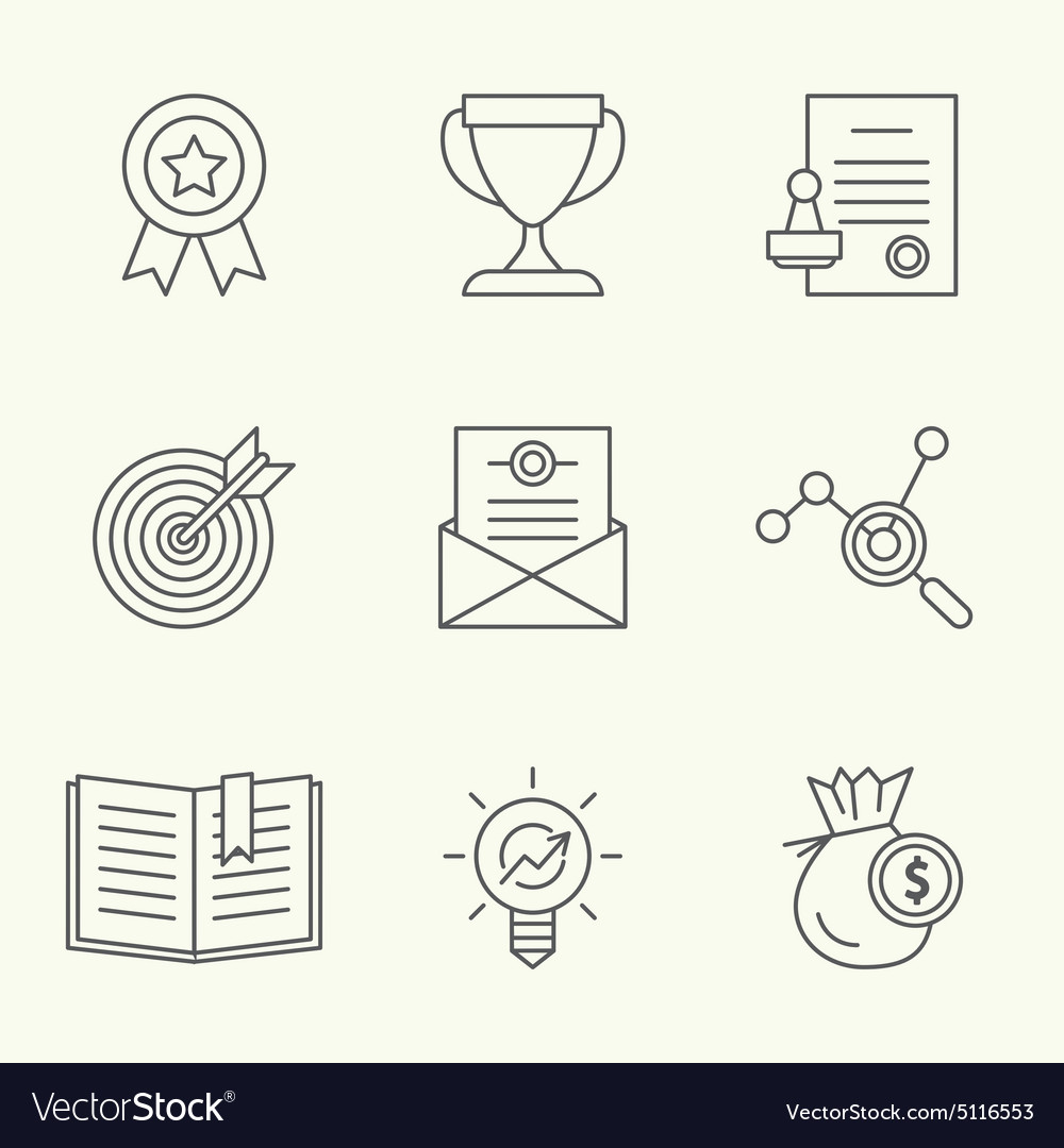 Modern line icons of developing startup strategy