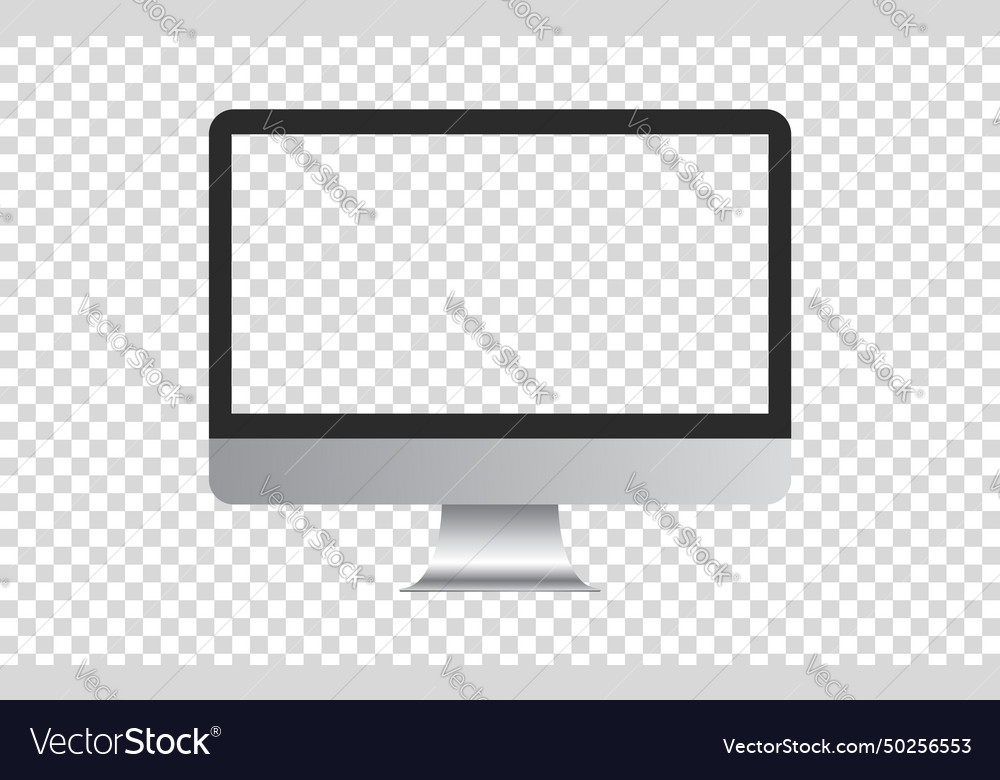 Monitor computer transparent mockup design