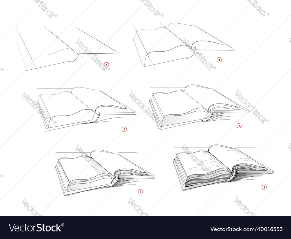 Page shows how to learn draw sketch of old Vector Image Page shows how to learn draw sketch of old