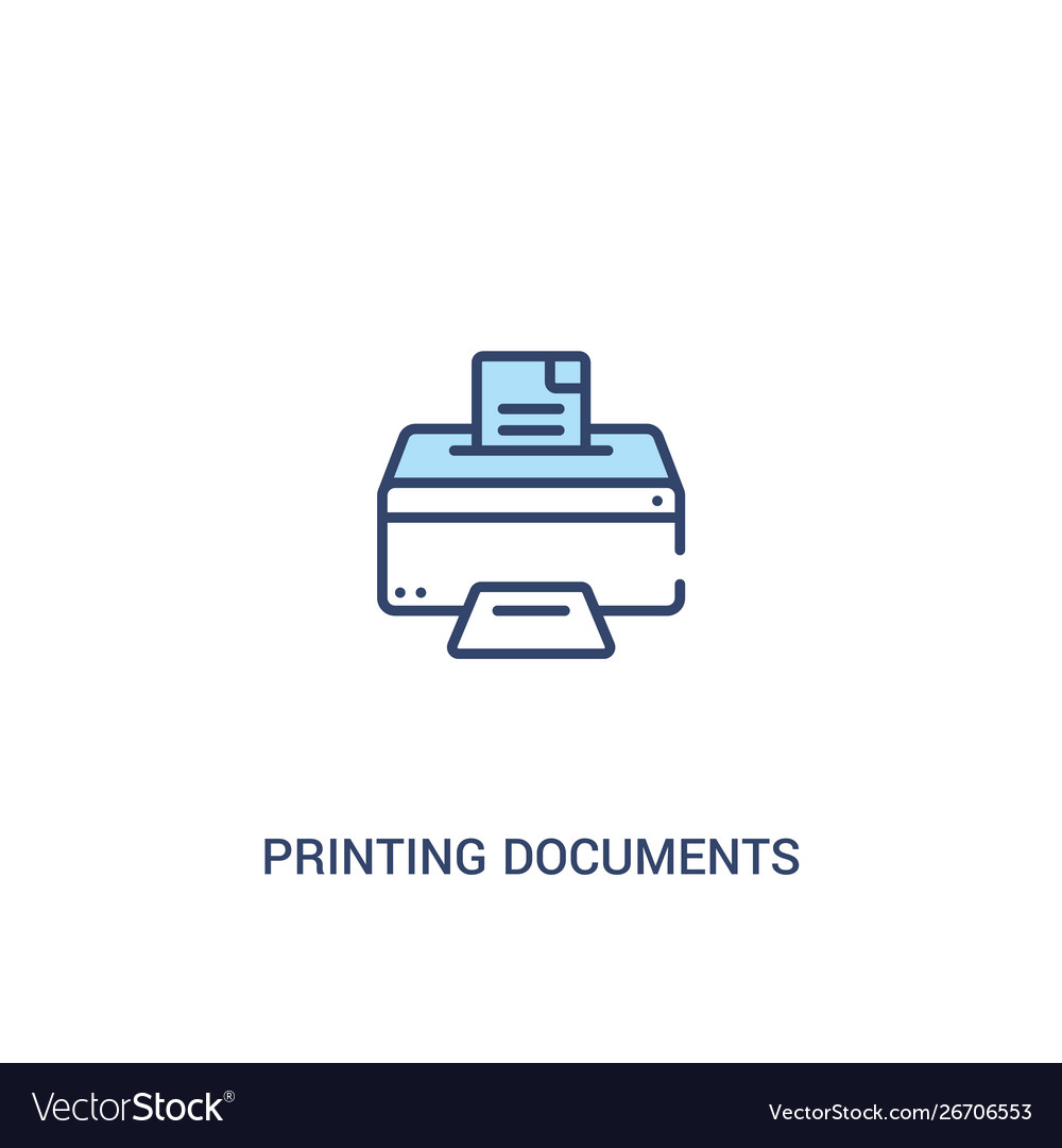 Printing documents concept 2 colored icon simple