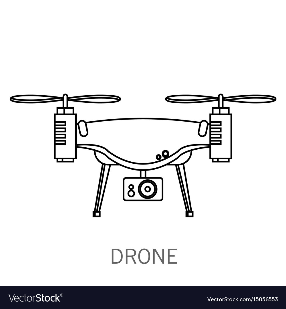 Quadcopter simple icon on white background