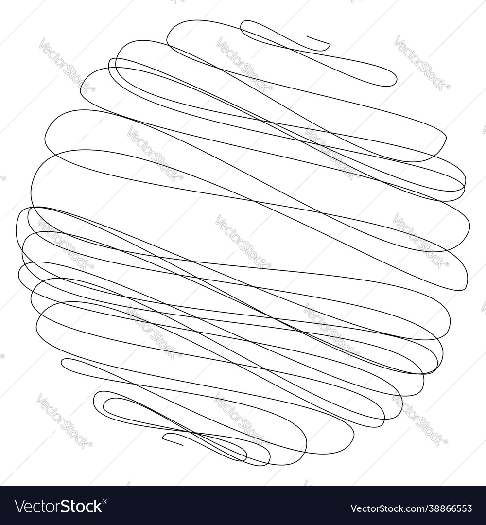 Random curly tangle twine lines doddle sketchy vector image Random curly tangle twine lines doddle sketchy