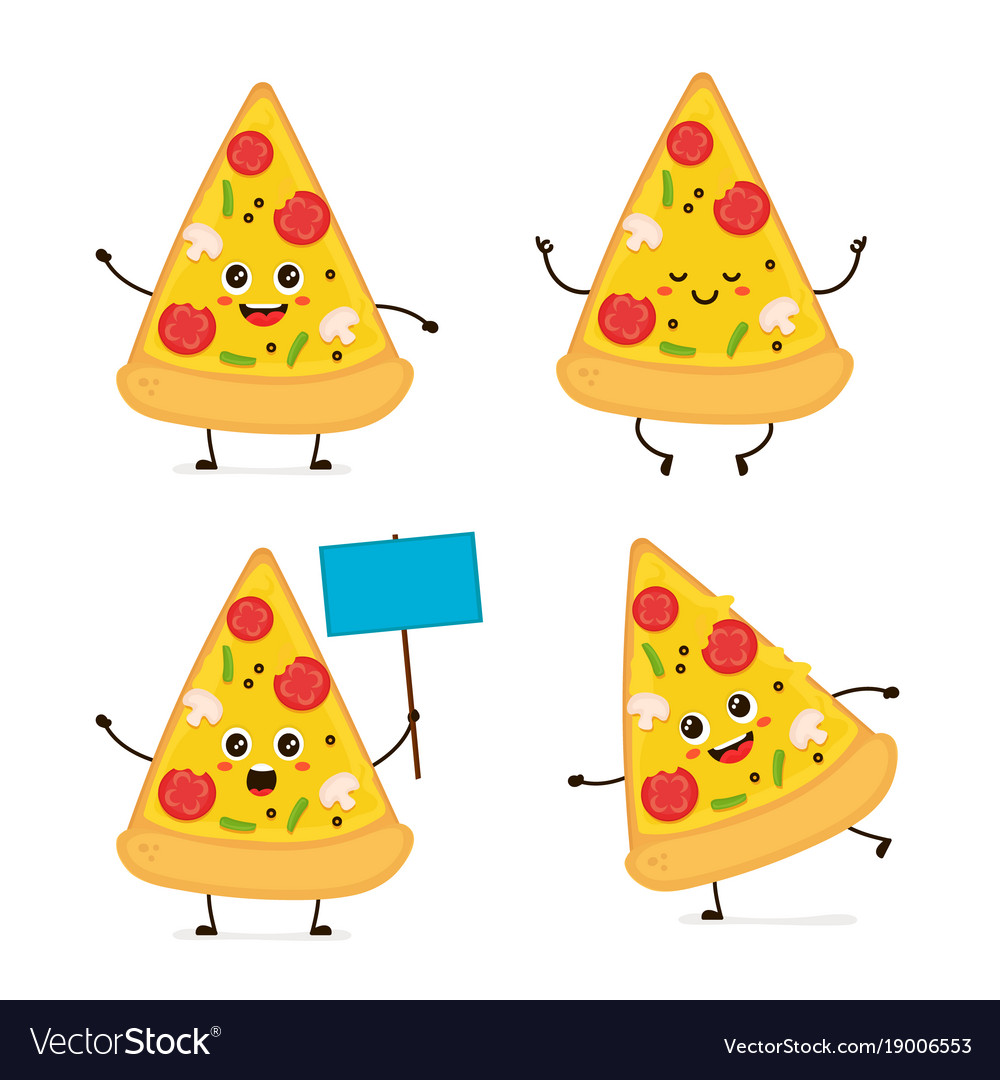 Smiling Pizza Slice Set