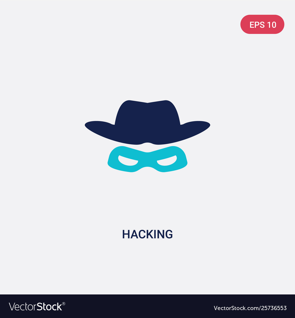 Two color hacking icon from cyber concept