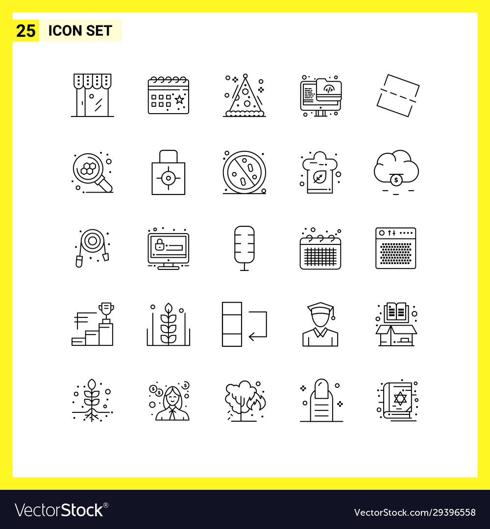 25 icon set simple line symbols outline sign Vector Image 25 icon set simple line symbols outline sign