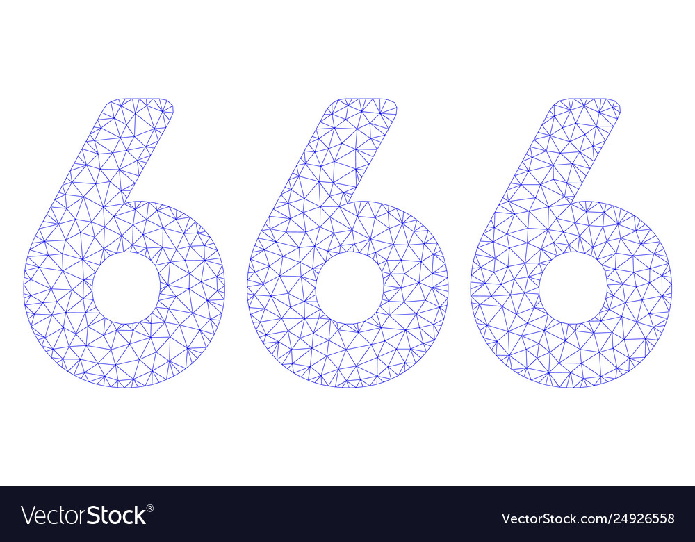 666 digits text polygonal frame mesh vector image 666 digits text polygonal frame mesh