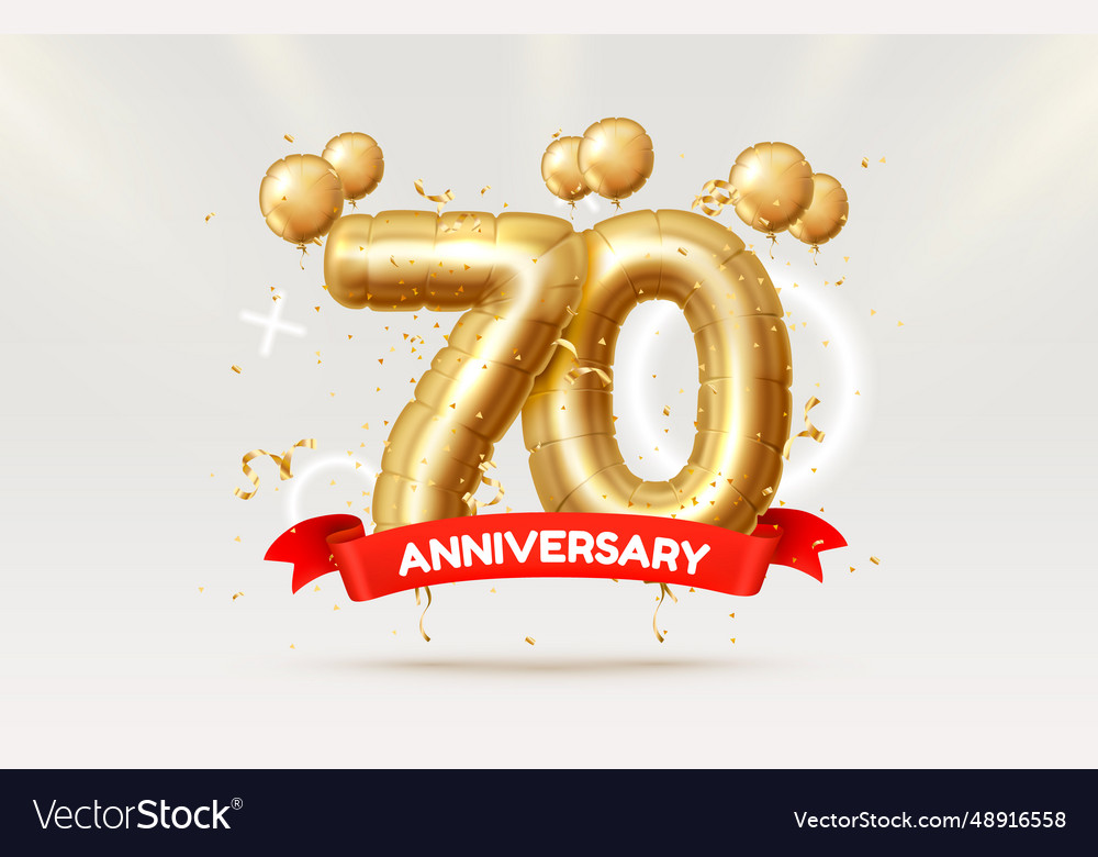 70 years anniversary of the person birthday Vector Image