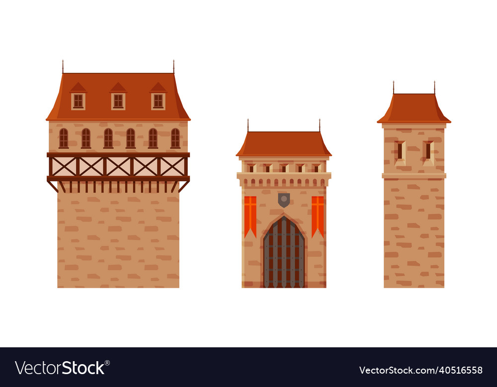 Ancient medieval castle or fortress wall element