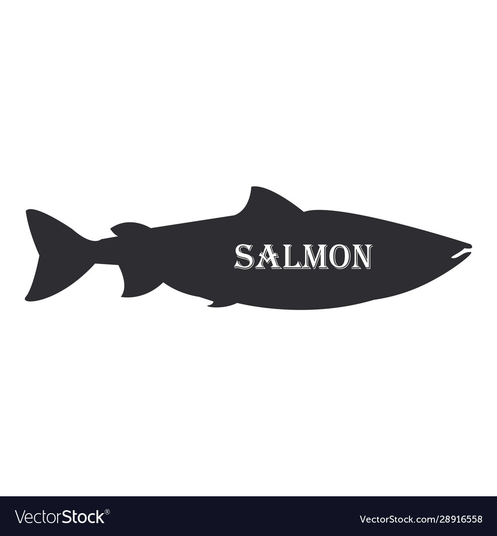 Schwarzer Lachs Silhouette