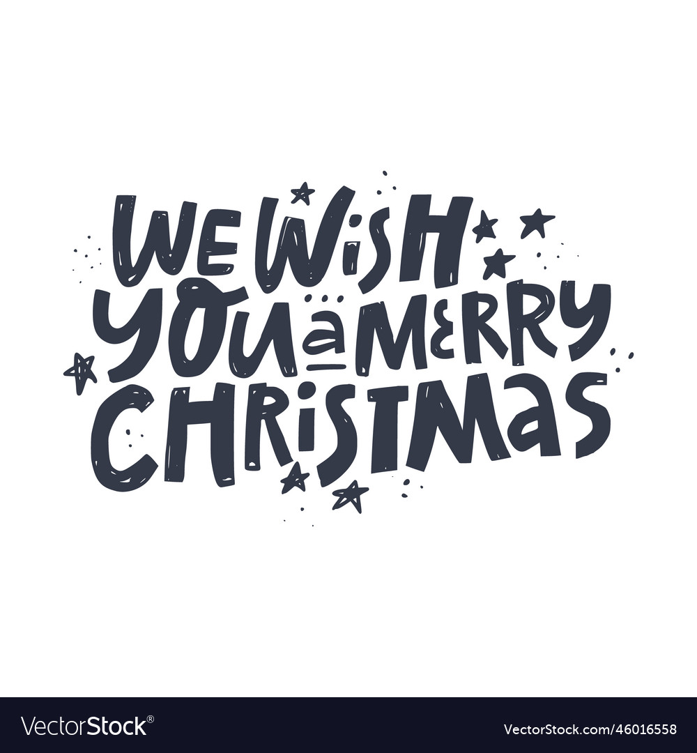 Christmas hand drawn quote isolated on background
