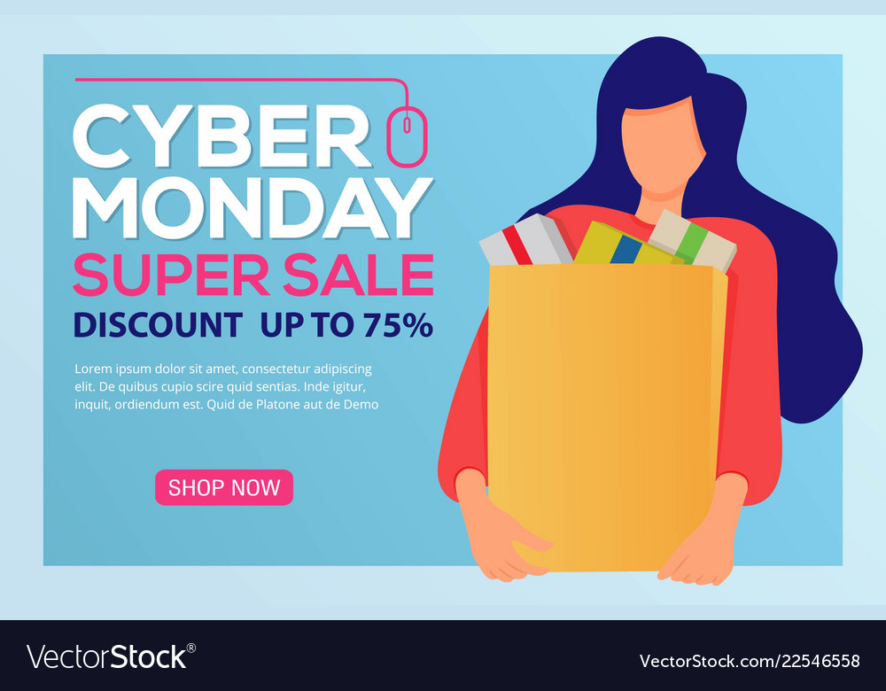 Cyber Monday Sale Banner Royalty Free Vector Image