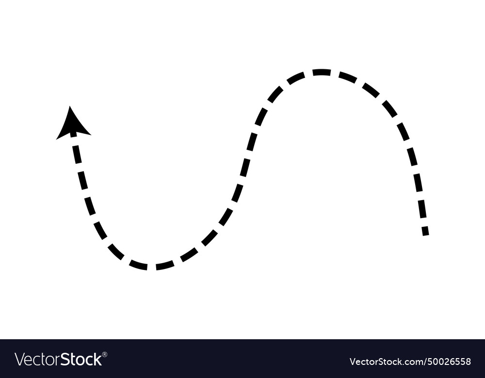 Dashed Pfeil set doodle dot line dünn vector image Dashed Pfeil set doodle dot line dünn
