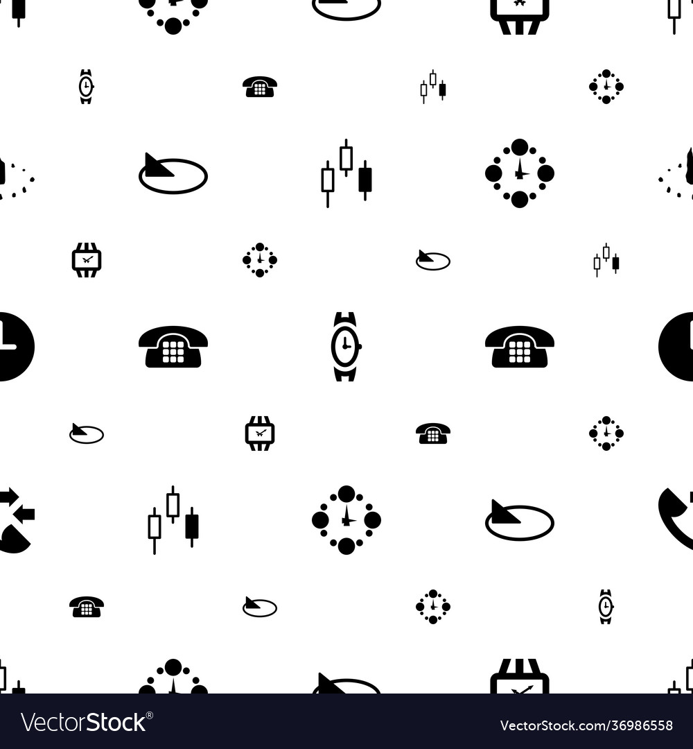 Dial icons pattern seamless white background