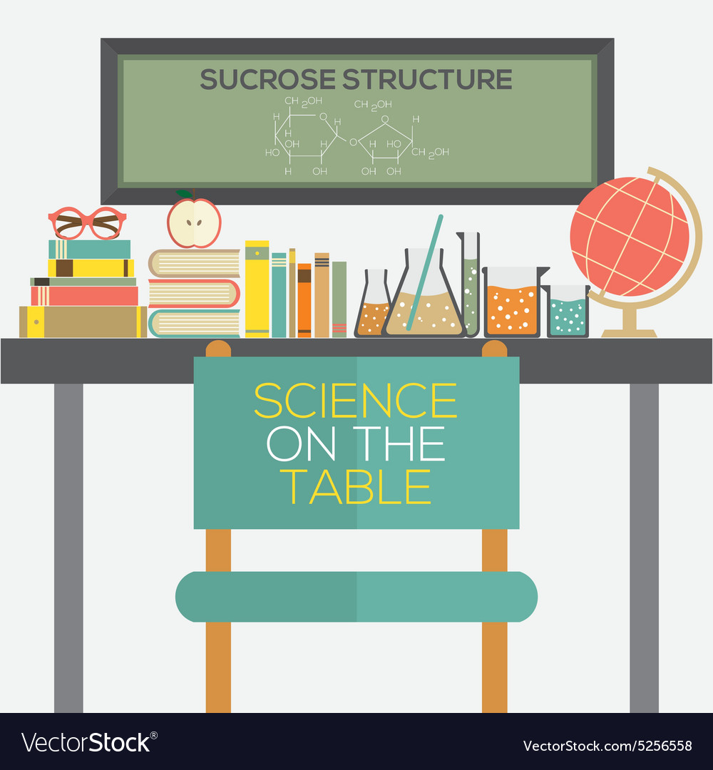Flat design science on the table