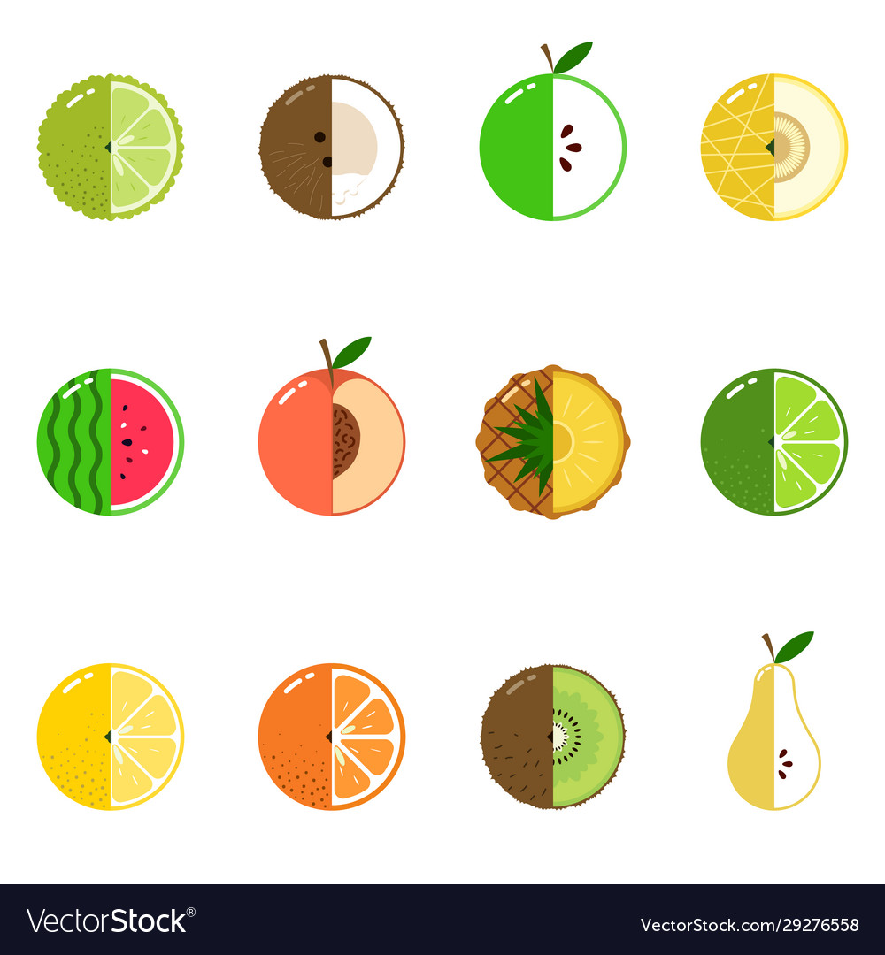 Fruits equally oriented seamless pattern