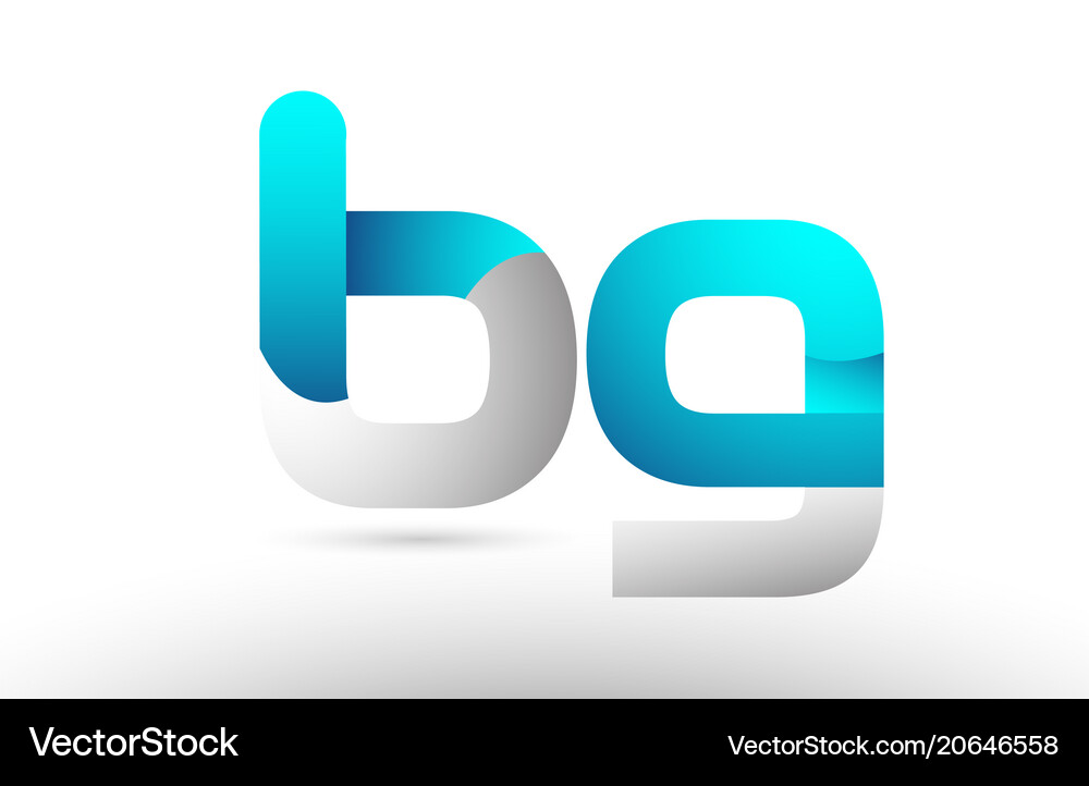 Grey Blue Alphabet Letter Bg B G Logo 3d Design Vector Image
