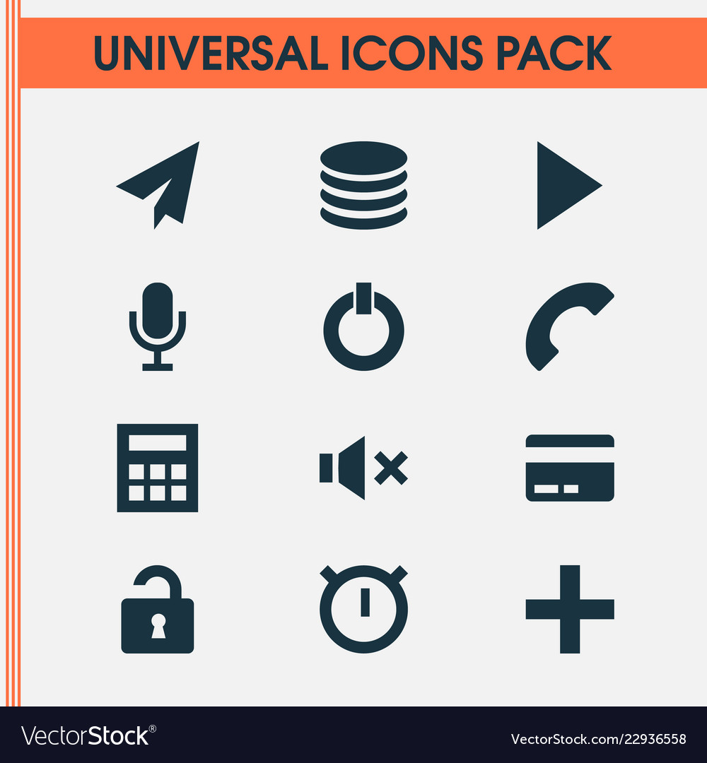 Interface icons set with send play payment vector image Interface icons set with send play payment