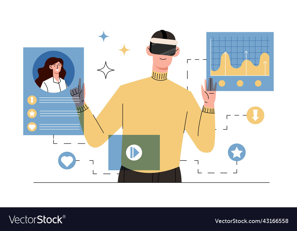 Man Using Virtual Reality Headset