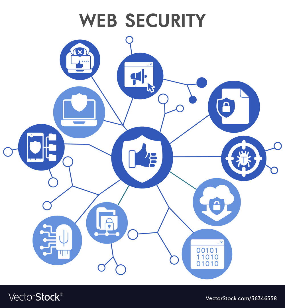 Modern web security infographic design template vector image Modern web security infographic design template