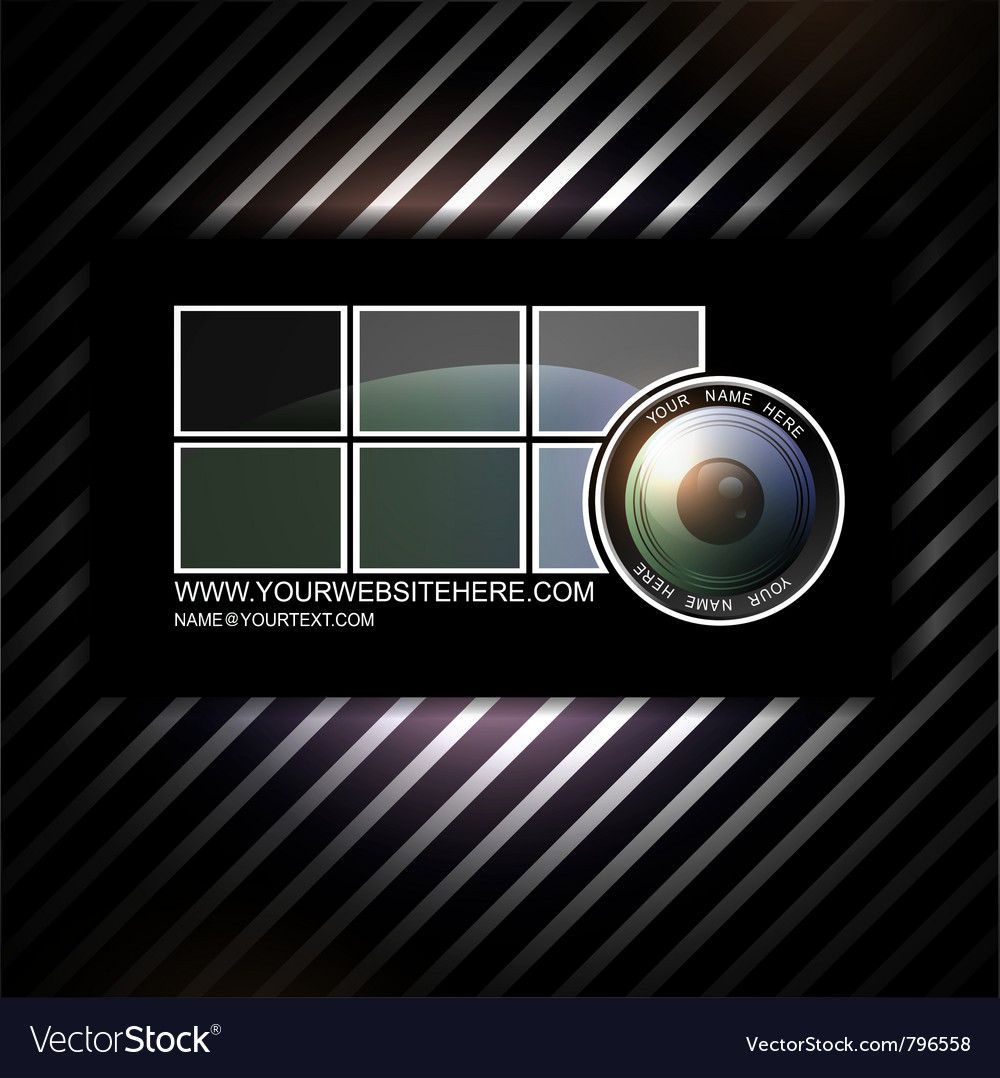 photographer business card template with vector image