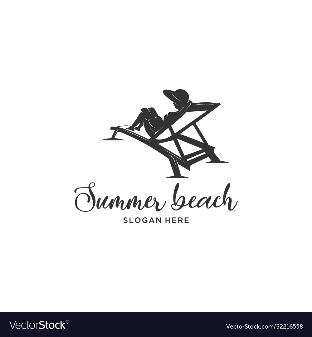 Reading book summer beach vector image Reading book summer beach