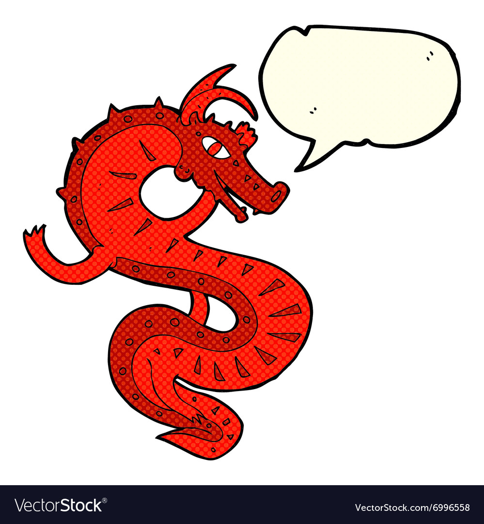 Saxon dragon cartoon with speech bubble