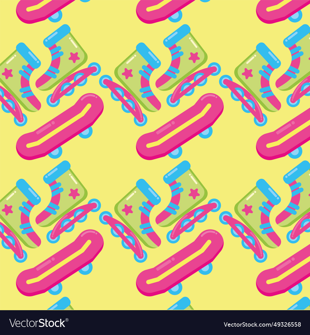 Seamless pattern background with skate icons