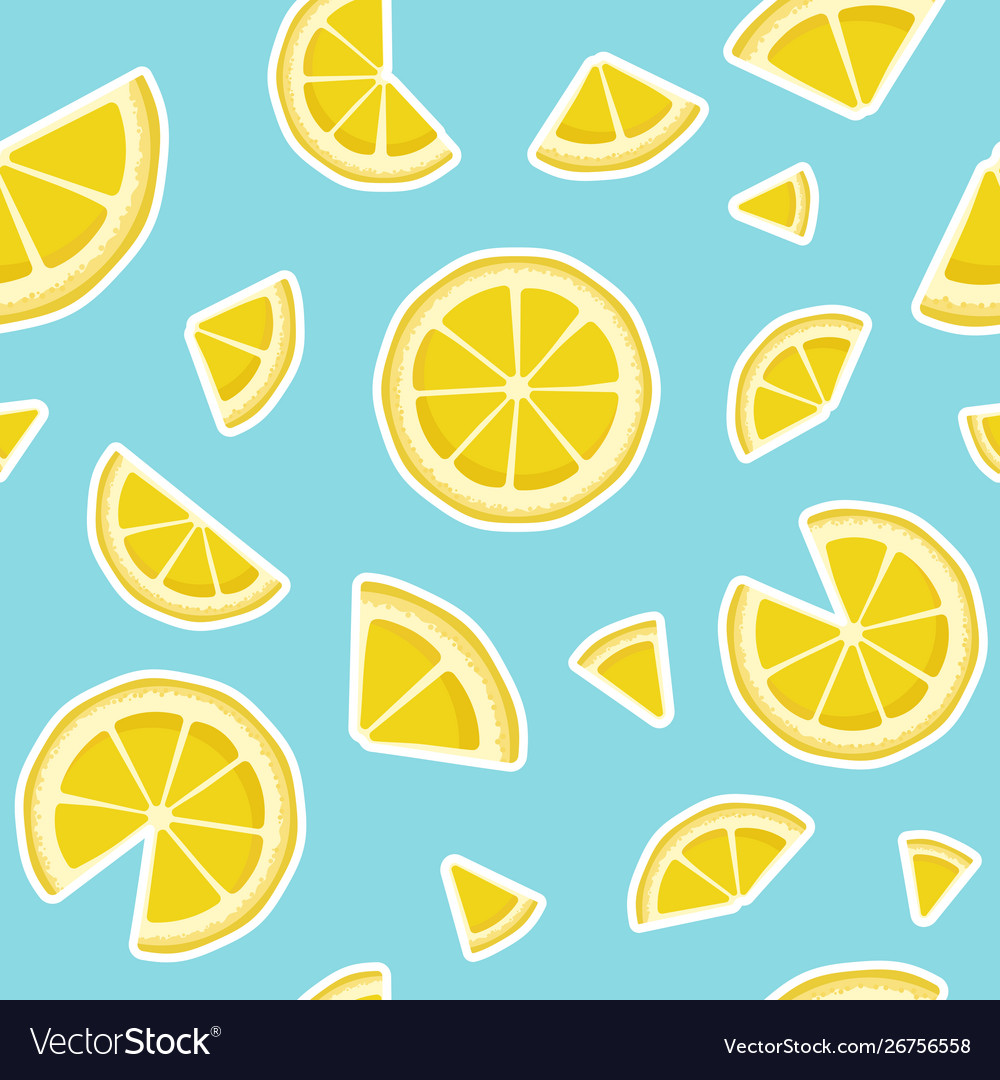 Seamless pattern with lemon slices isolated vector image Seamless pattern with lemon slices isolated