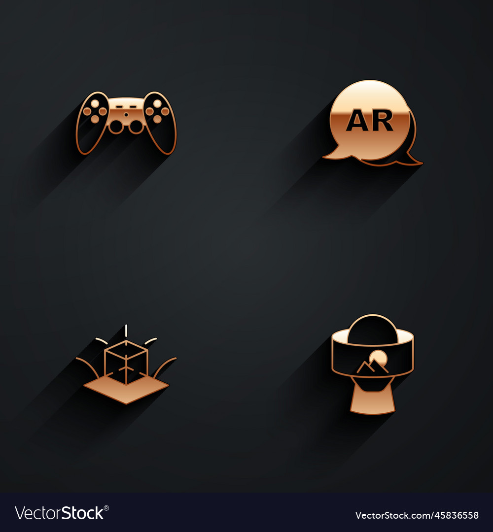 Set gamepad augmented reality ar 3d modeling vector image Set gamepad augmented reality ar 3d modeling