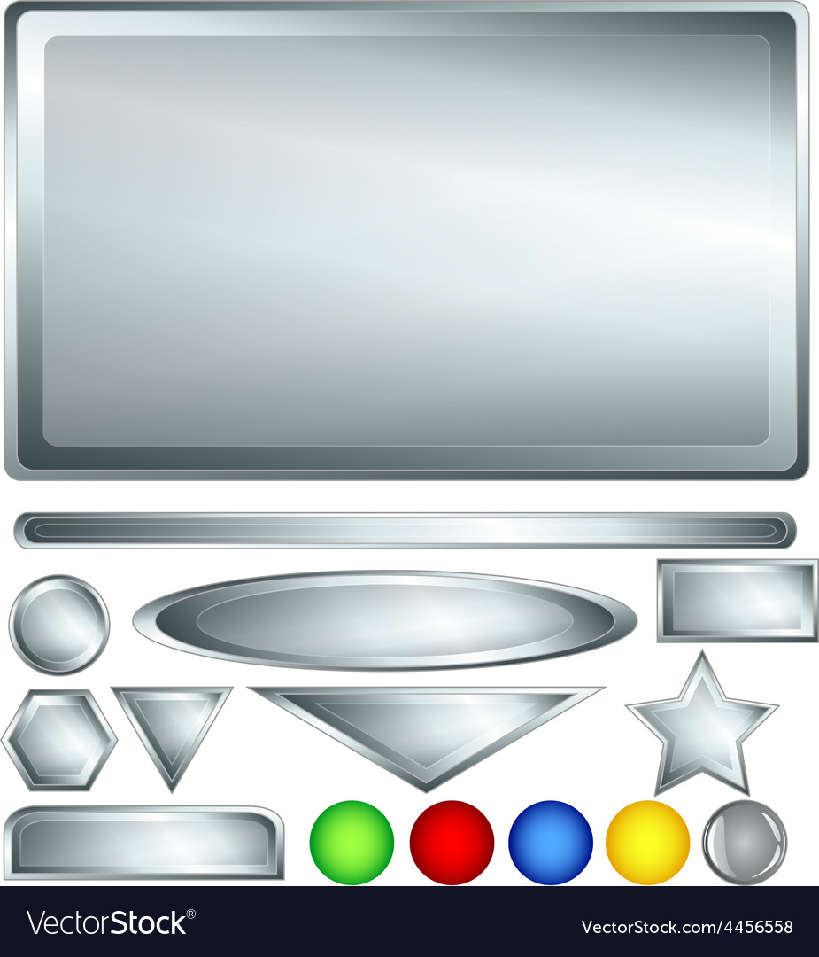 Silver web buttons and bars