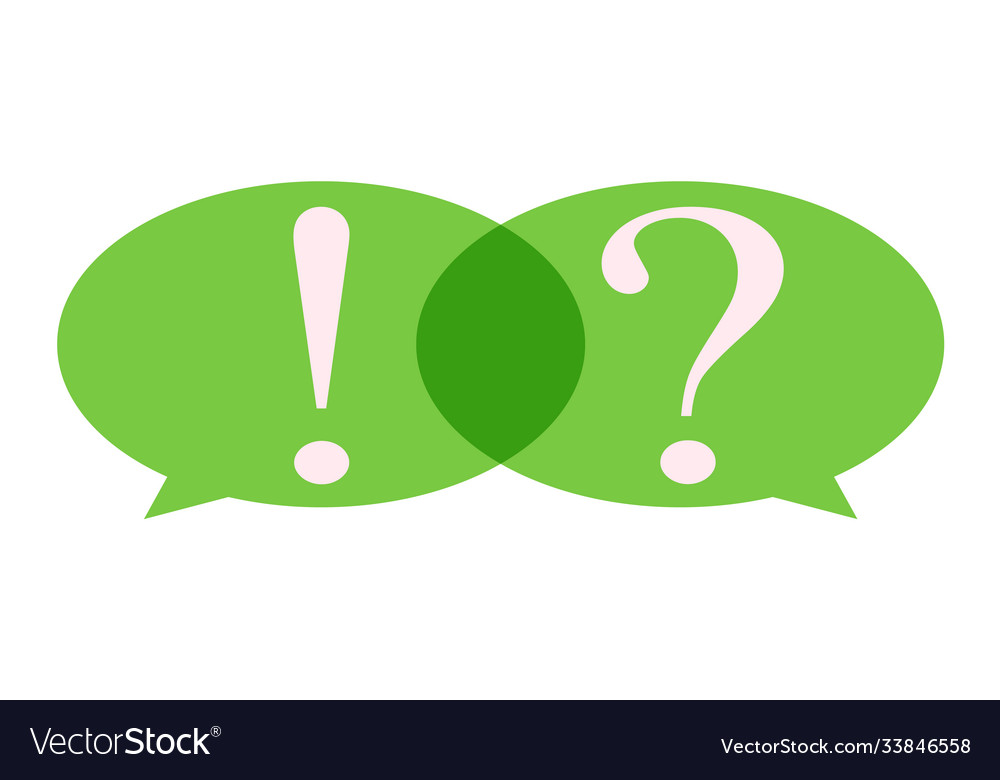 Speech bubble with question mark and exclamation