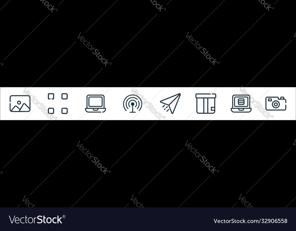 Ui master line icons linear set quality Vector Image Ui master line icons linear set quality