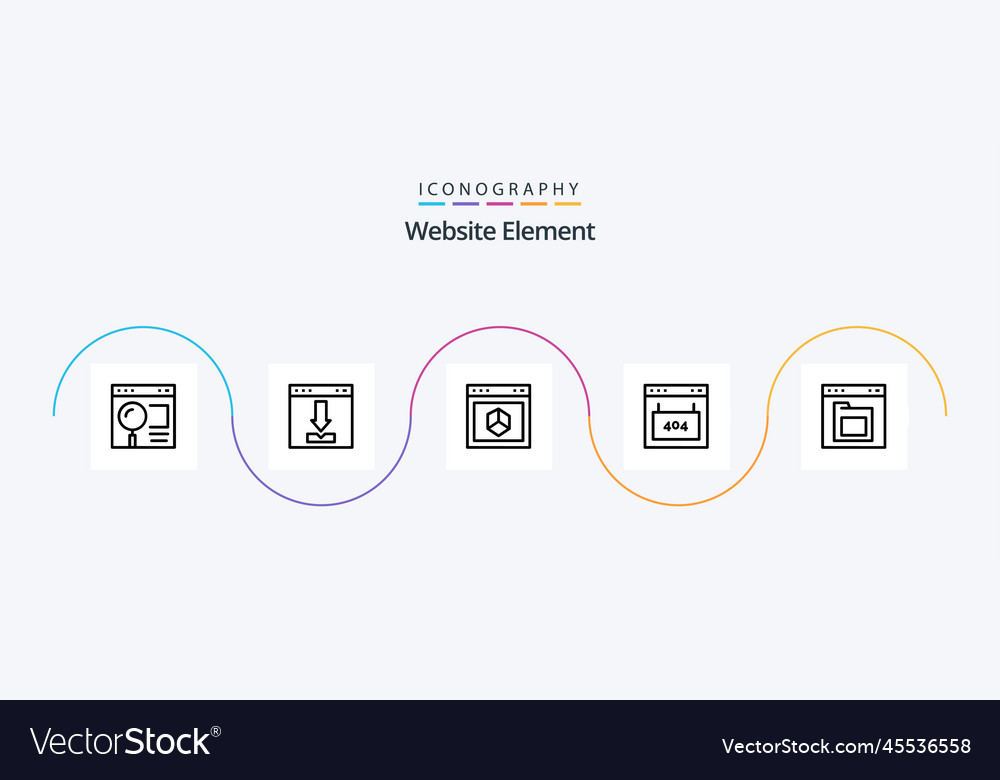Website element line 5 icon pack including